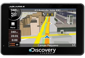 GPS Aquarius Discovery Channel 43 Slim com TV Digital e Alerta de Radares
